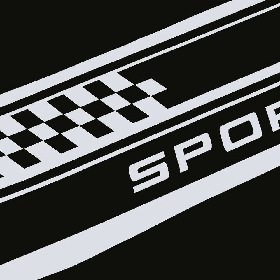 Calcomanía calcomanía a rayas falda guardabarros puerta lateral a cuadros carreras 2 piezas accesorios para automóvil Foto 4 de 4