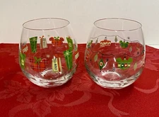 Set Of 2 Joy Jolt Disney Mickey Mouse Joy O Joy Stemless Wine Glasses 12 oz 4.0”