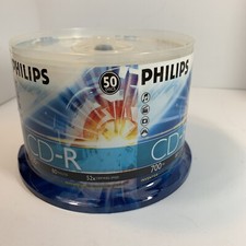 50 Pk Philips 52X Speed 700 MB 80 MIN Blank CD CD-R Discs for Digital Media