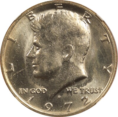 1972-D 50C NGC MS 64 Kennedy Half Dollar No 
