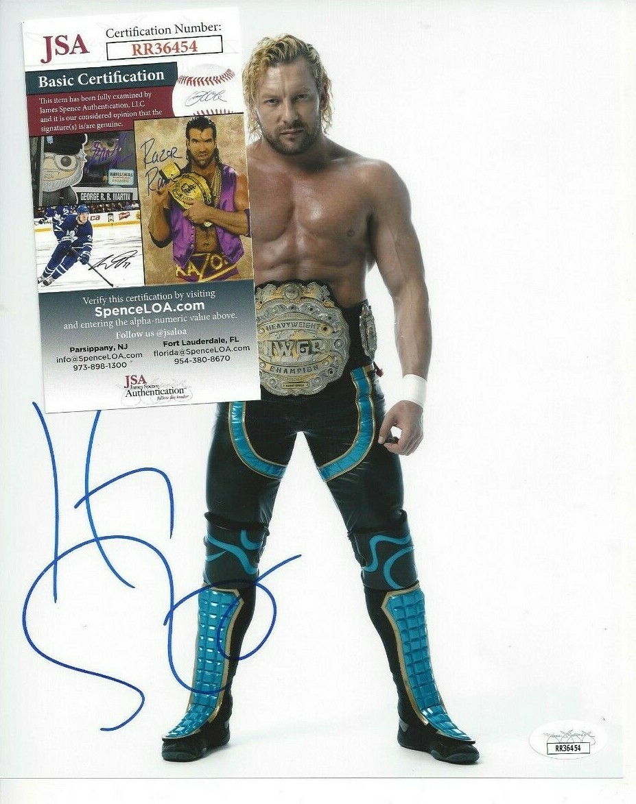 Kenny Omega Autographed 8x10 AEW Elite Belt IWGP Japan JSA Free