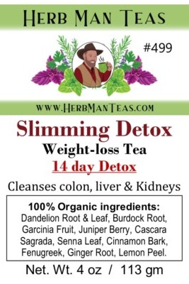 SLIMMING DETOX  TEA #499 - Cleanses liver, reduces swelling & controls appetite
