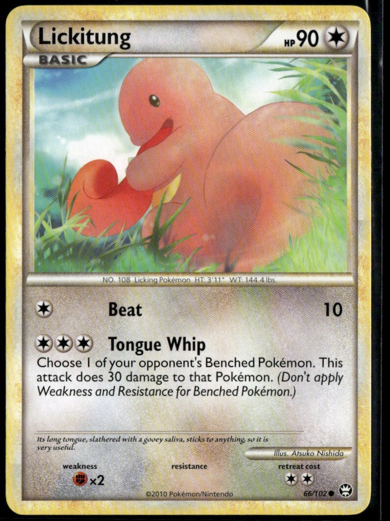 Lickitung Common - HGSS Triumphant 66/102 2010 LP+ Pokemon Card