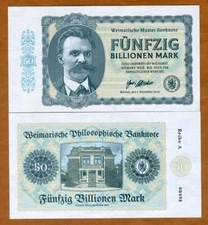 Germany, 50 Billion Mark, Private Issue Note, 2019, A-Serie, Friedrich Nietzsche