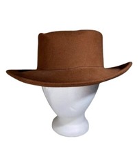 Vintage Brown Men  s Fedora Cowboy Hat 100 Wool