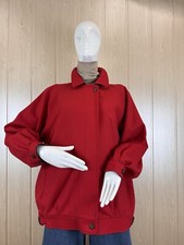 Burberrys Vintage Red Bomber Jacket Wool Check Size S-M