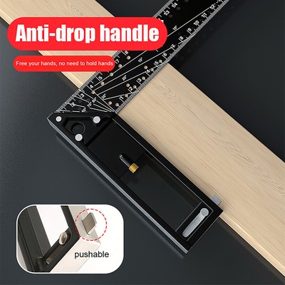 Multifunctional Right Angle Ruler 90 °/45 ° High Precision Positioning Ruler DE