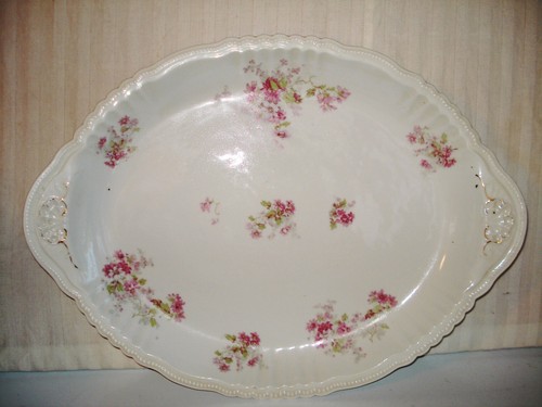 ANTIQUE VICTORIA CARLSBAD AUSTRIA VTO70 LRG 16" OVAL PORCELAIN SERVING PLATTER - Picture 3 of 9