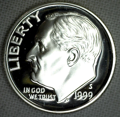 1999 S Silver Proof Roosevelt Dime Ten Cent Coin 10c