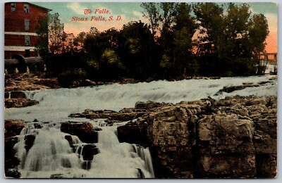 #ad The Falls SIOUX FALLS South Dakota SD Scenic Waterfall ANTIQUE Postcard $9.43