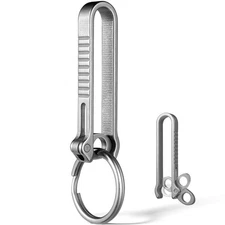 Titanium Belt Key Holder, Quick Release Keychain Clip with Key Ringï¼ŒCarabiner