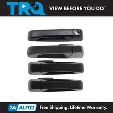 TRQ Exterior Outside Door Handle Texture Black Front Rear Set of 4 for Ram Truck
