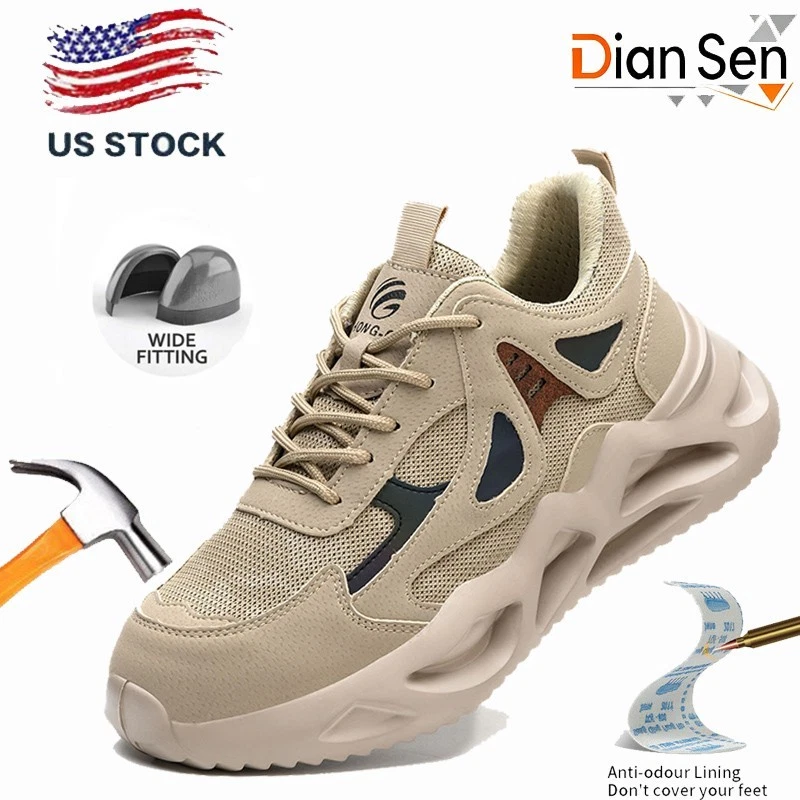Men Safety Boots Steel Toe Lightweight Breathable Shoes Indestructible Sneakers