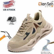 Men Safety Boots Steel Toe Lightweight Breathable Shoes Indestructible Sneakers