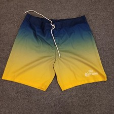 Corona Swim Trunks Mens XL Ombre Color Gradient Mesh Lined Drawstring