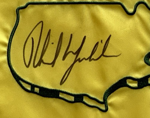 Phil Mickelson firmato 2013 Masters Flag augusta nazionale golf beckett bas - Foto 3 di 4