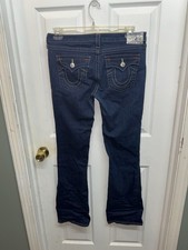 TRUE RELIGION WOMENS JEANS Size 31X32 Flap Pockets New WO Tags Dark Wash LowRise