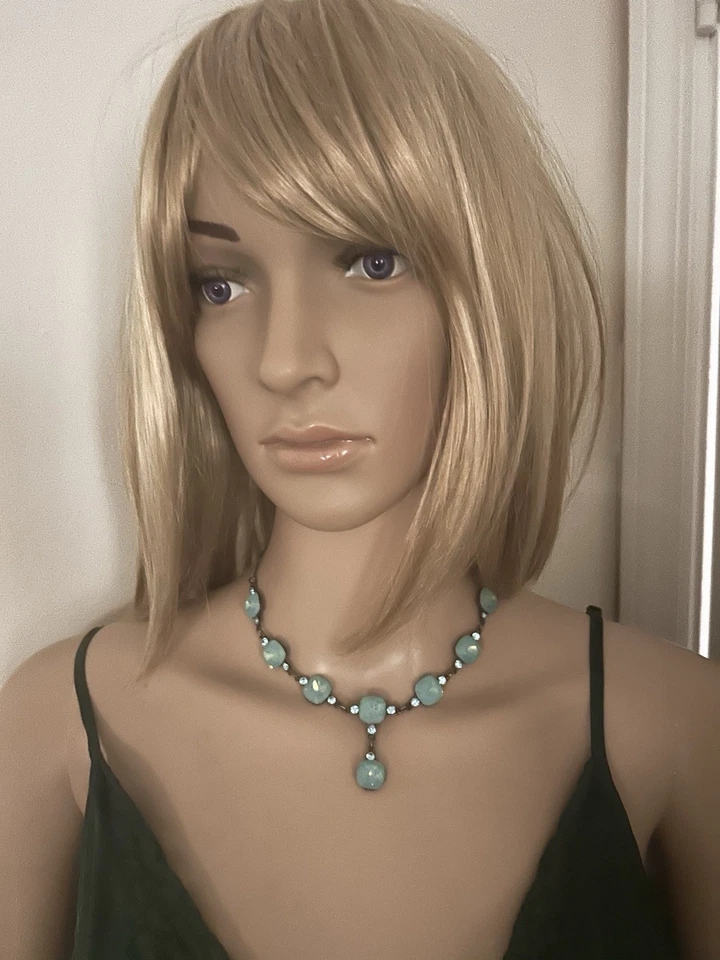 Colar Swarovski Turquesa Opala Aqua Gota de Cristal Lindo! - Imagem 3 de 4