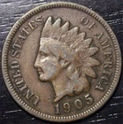 1905 Indian Head Penny 1c US Coin Philadelphia Mint