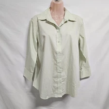 Lady Hathaway Workwear Office Top Blouse Shirt Women Size L Cotton