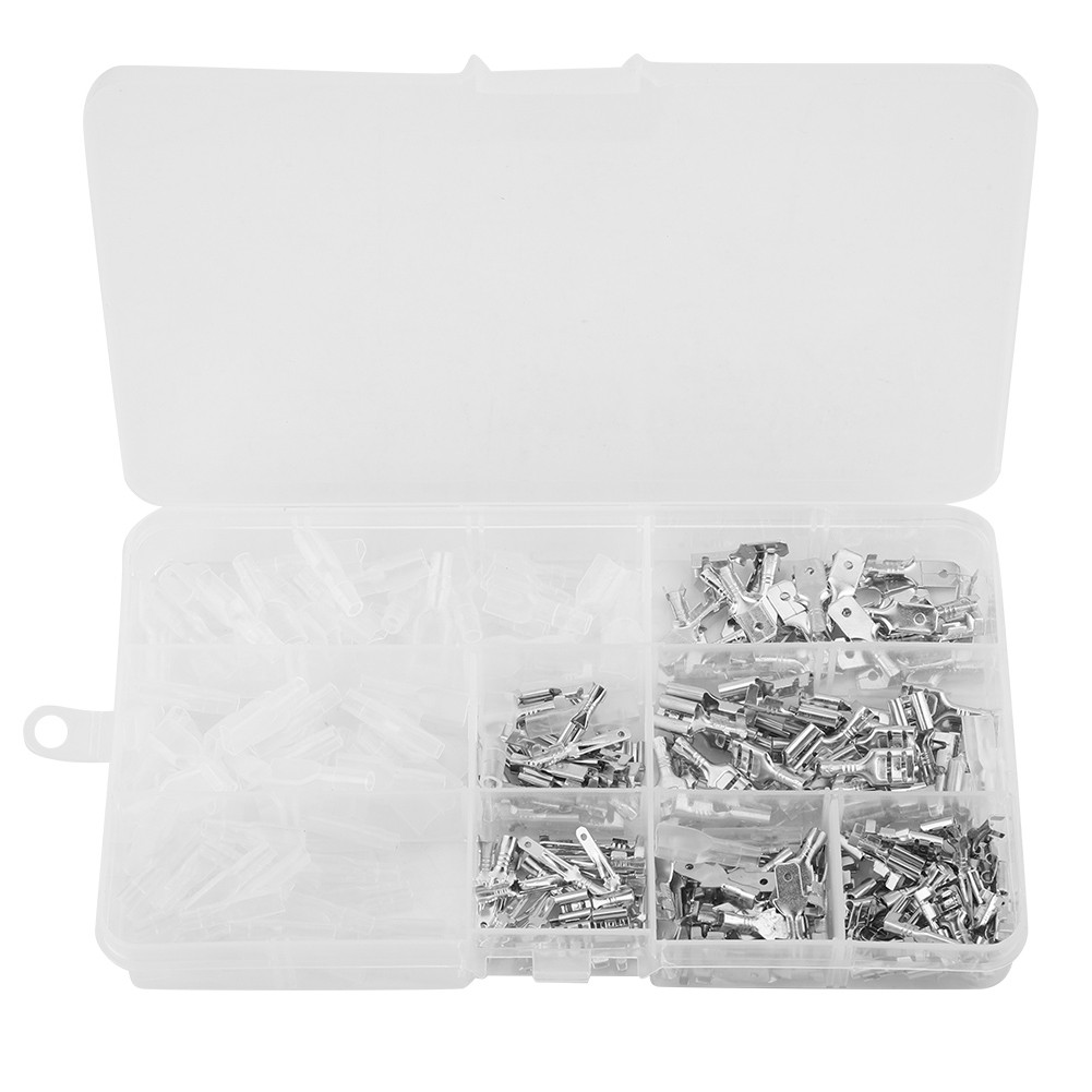 270PCS Male & Female Spade Terminal Wire Crimp Connectors Kit 2.8mm / 4.8mm /
