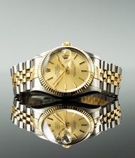 Rolex Datejust 36 gold Dial Steel and Gold 16013 Box and Papers