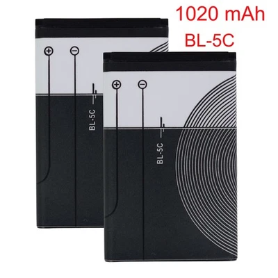 2 Pack BL-5C Li-ion Battery 1020mAh 3.7v Replacement for Radio, Speaker, Camera - Image 1 of 4