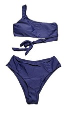 New Mooslover Bikini Two Piece Swimsuit Sz Medium Bathing Suit One Shoulder Off