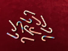 Dollhouse Miniature Fimo Christmas Candy Canes  Lot Of 12 Pieces New Unused