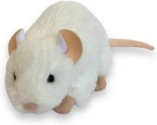 Auswella Plush Stuffed Animal 8" White Rat- Mouse 