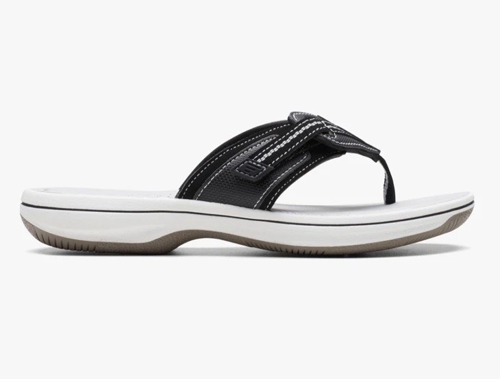 Sandali donna Clarks Cloudsteppers Brinkley Jazz infradito neri nuovi taglia 10