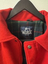 Woolrich Wool Bomber Vintage Jacket Men's X-Large Red Collared 80s USA Hunting