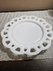 Anchor Hocking Milk Glass Old Colony unusual Lace Edge Salad Plate 8" Vintag