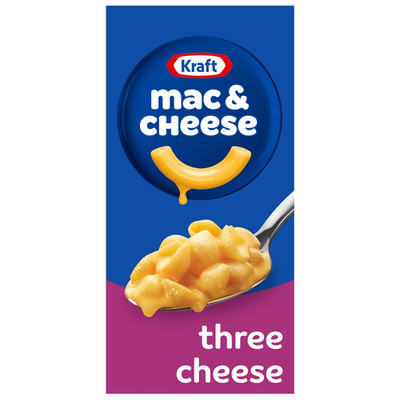 Kraft Mac & Cheese, 1 Box, for Easy Dinner or Dinner Sides, Three Cheese with Mi