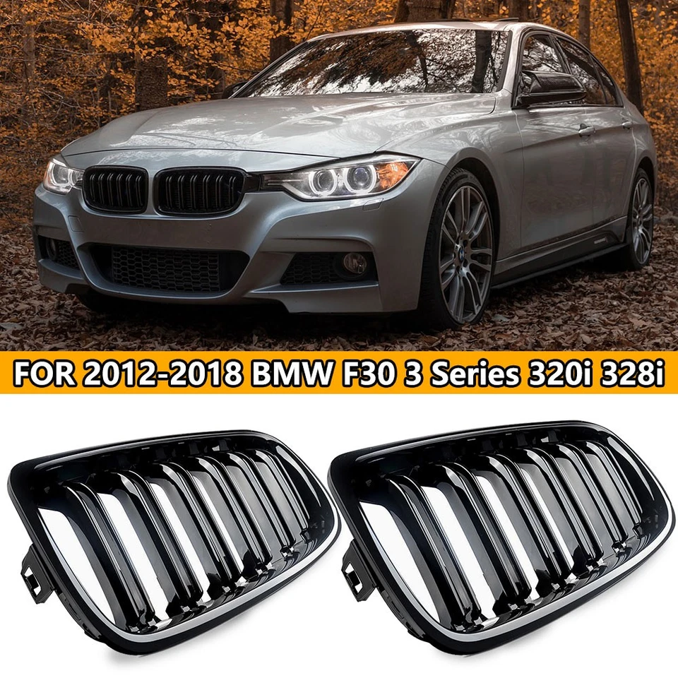 Parrilla delantera negra brillante para BMW F30 serie 3 320i328i 2012-2018 WR Foto 4 de 4