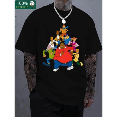 Men's Fat Albert & Cosby's Child Pattern Graphic T-Shirt - Boutique 180g Thick