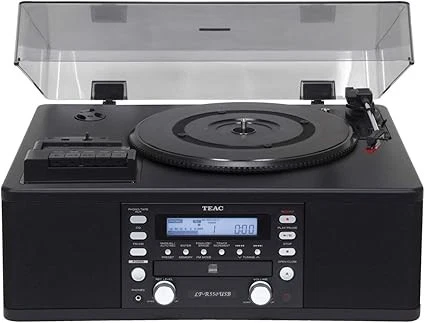 TEAC CD Recorder w/Turntable/Cassette Player LP-R550USB-B - Image 3 of 4
