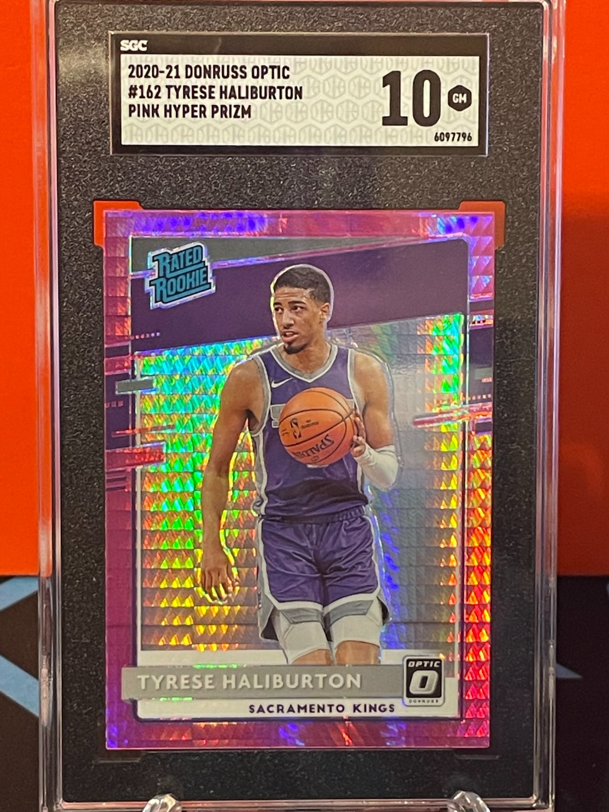 2020-21 Panini Optic - RR Tyrese Haliburton #162 Pink Hyper Prizm SGC 10