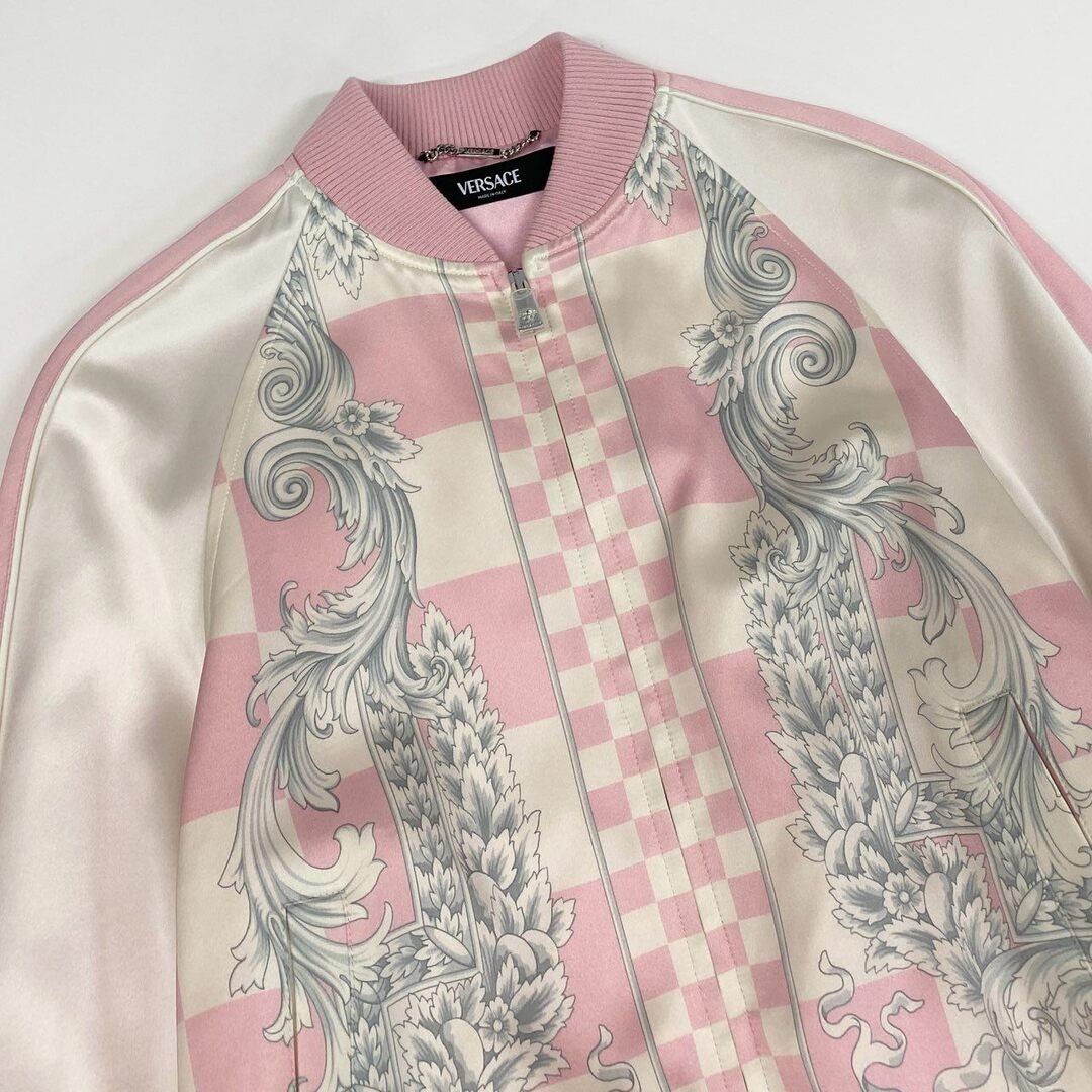 65b10 Vault Versace Bomber Jacket Barocco Print Blouson Size 38 Pink Used AYAN-0 thumbnail 5