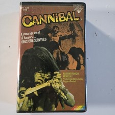 Original CANNIBAL VHS Derann PRE CERT Clam Shell ex-rental Tape Rare Horror 1st