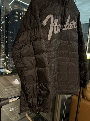 Number Nine Hooded Down Jacket Puffer Black Size XL Mens Authentic image 5