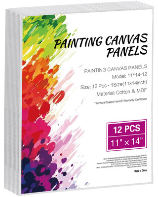 Canvas Boards for Painting 12 Pack 11 x 14 Inch Blank Canvases for Painting