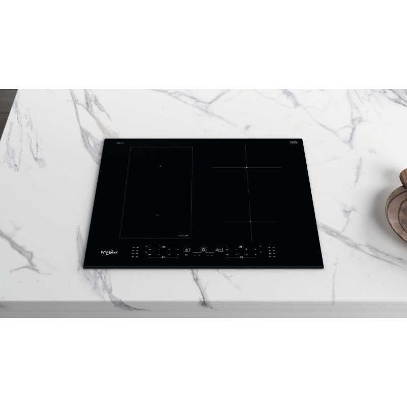 Table induction Whirlpool 7200W avec zone modulable FlexiCook WLB 4265 BFIXL