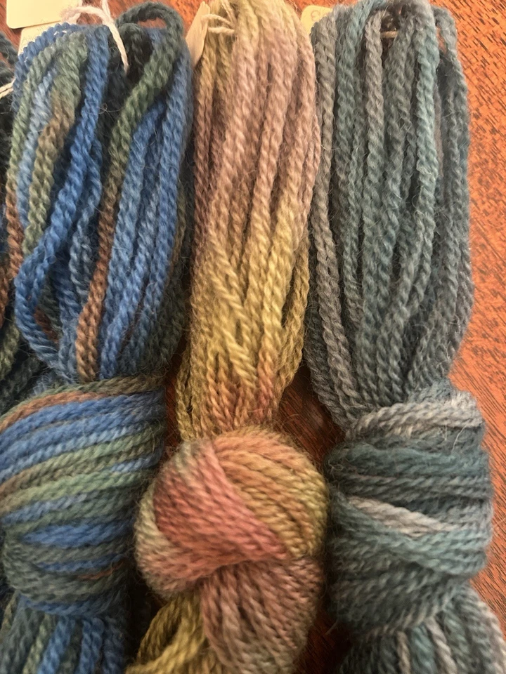 Lot 6 Variegated Paternayan 100% Wool Yarn 3 ply 1/2 oz hank cuts Needlepoint - Image 4 of 4