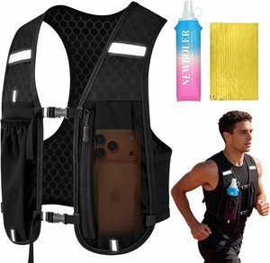 Running Vest for Women Men - Adjustable Chest Straps,500ml Soft Flask