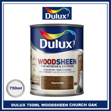 Dulux Woodsheen Church Oak 750ml Wood Stain Varnish Int/Ext Satin Finish
