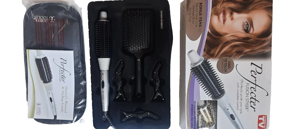 CALISTA TOOLS PERFECTER FUSION STYLER BEHEIZBARE STYLINGBÜRSTE HAARZANGE KAUM BENUTZT - Bild 2 von 4