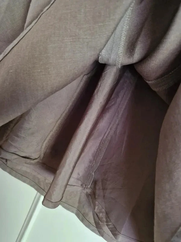 Mexx Beige Damas Lino Falda Con Acabado Dorado UK 10 12 Foto 3 de 4