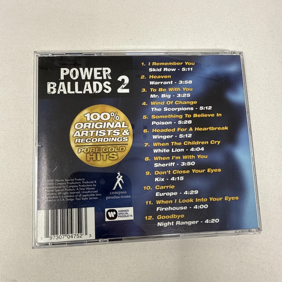 Power Ballads 2 Warrant, Scorpions, Poison, Europe, Mr. Big and more CD 1147 - Image 3 of 3