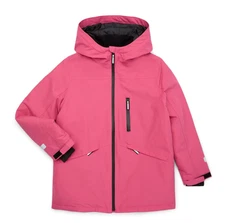 Swiss Tech Youth Girls Full-Zip Pink Performance Hooded Ski Jackets: S-XXL